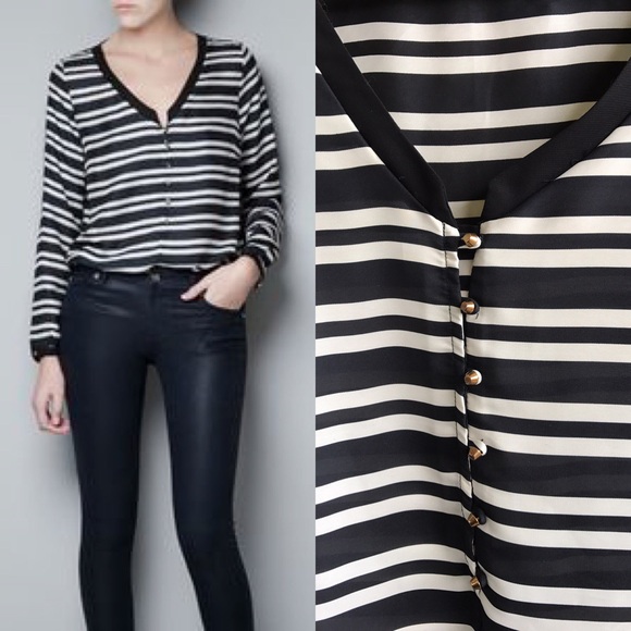 Zara Striped Blouse - Picture 1 of 3